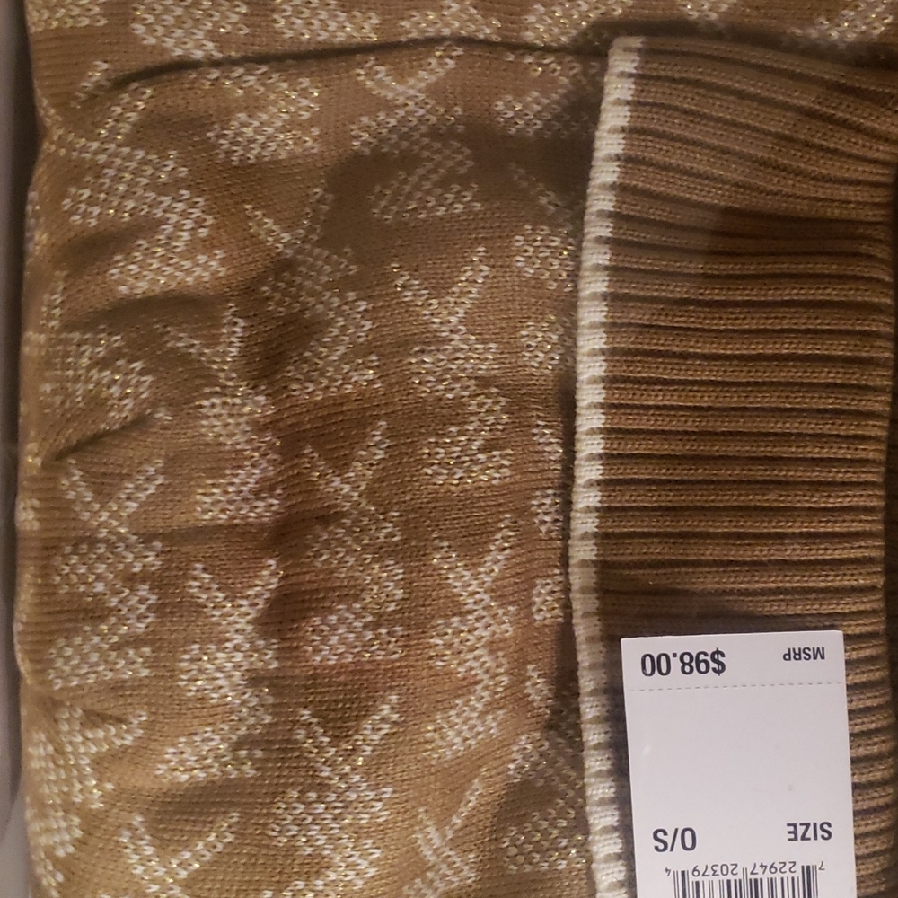 NIB Mk Logo Print Hat and Scarf Set